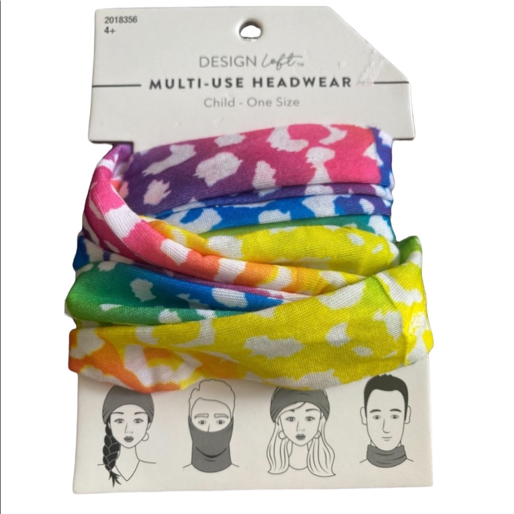 Multi-Use Animal Print Colorful Child Size Headwear